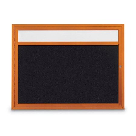 United Visual Products Slim Enclosed Corkboard, 30"x36", Gold Alum Frame/Surf UVEB3036-GOLD-SURF